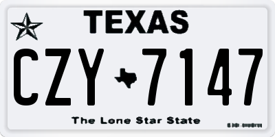 TX license plate CZY7147