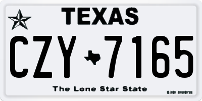 TX license plate CZY7165