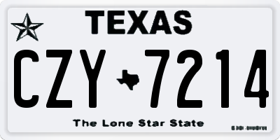 TX license plate CZY7214