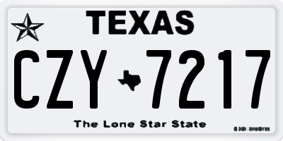 TX license plate CZY7217