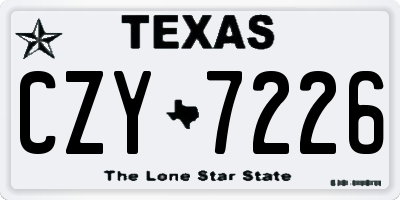 TX license plate CZY7226