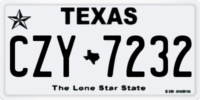 TX license plate CZY7232