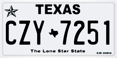 TX license plate CZY7251