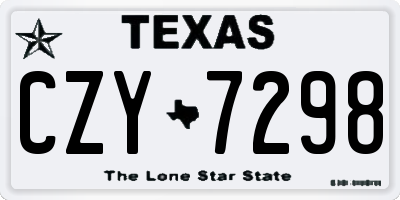 TX license plate CZY7298
