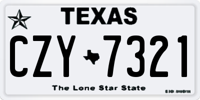 TX license plate CZY7321