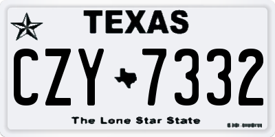 TX license plate CZY7332
