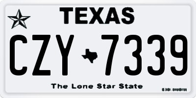 TX license plate CZY7339