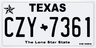 TX license plate CZY7361