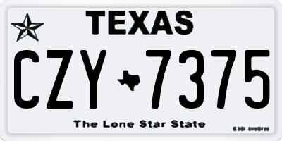 TX license plate CZY7375