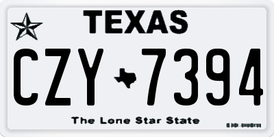 TX license plate CZY7394
