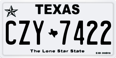 TX license plate CZY7422