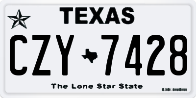 TX license plate CZY7428