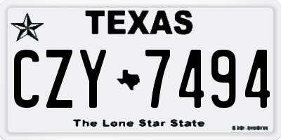 TX license plate CZY7494