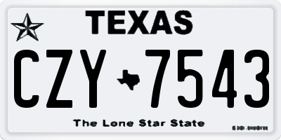 TX license plate CZY7543