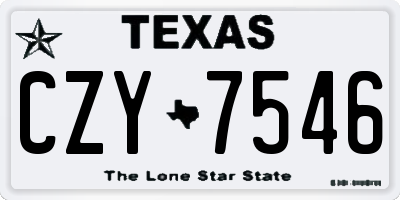 TX license plate CZY7546