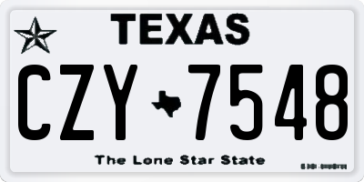 TX license plate CZY7548