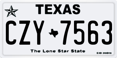 TX license plate CZY7563
