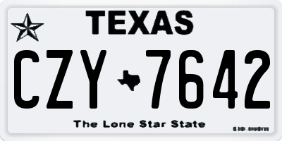 TX license plate CZY7642