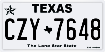 TX license plate CZY7648