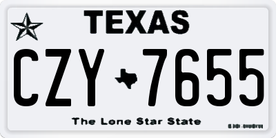 TX license plate CZY7655