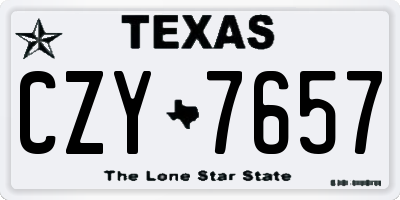 TX license plate CZY7657