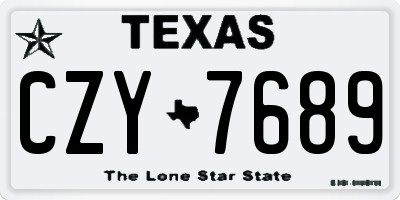 TX license plate CZY7689