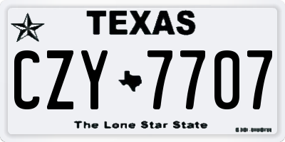 TX license plate CZY7707