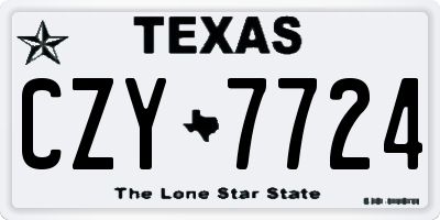 TX license plate CZY7724