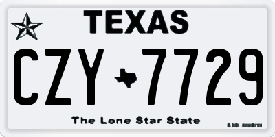 TX license plate CZY7729