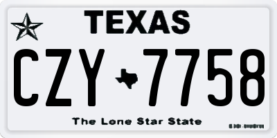 TX license plate CZY7758