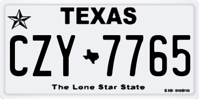 TX license plate CZY7765