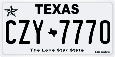 TX license plate CZY7770