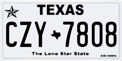 TX license plate CZY7808
