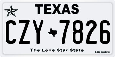 TX license plate CZY7826