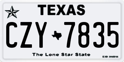 TX license plate CZY7835
