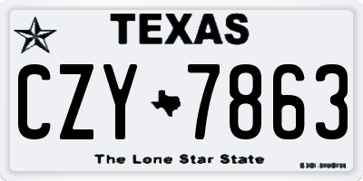 TX license plate CZY7863