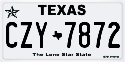 TX license plate CZY7872