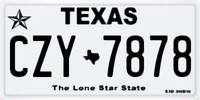 TX license plate CZY7878