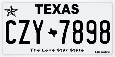 TX license plate CZY7898