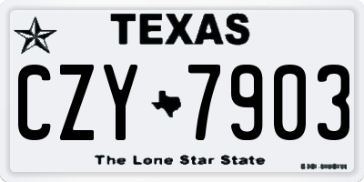 TX license plate CZY7903
