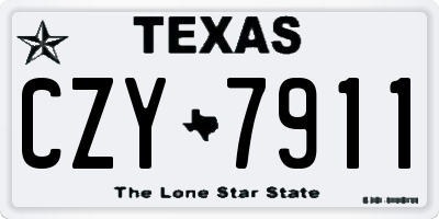 TX license plate CZY7911
