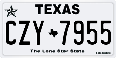 TX license plate CZY7955