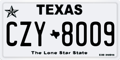 TX license plate CZY8009
