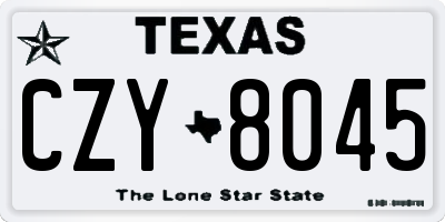TX license plate CZY8045