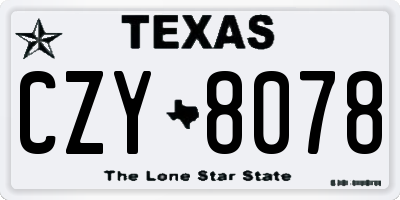 TX license plate CZY8078