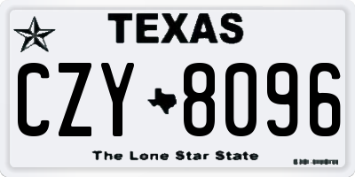TX license plate CZY8096