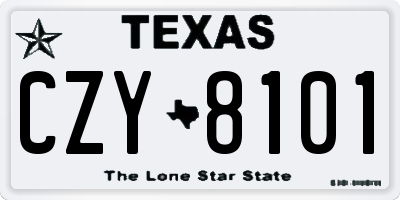 TX license plate CZY8101