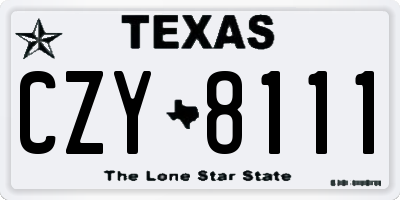 TX license plate CZY8111