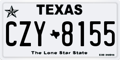 TX license plate CZY8155
