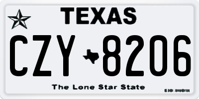 TX license plate CZY8206